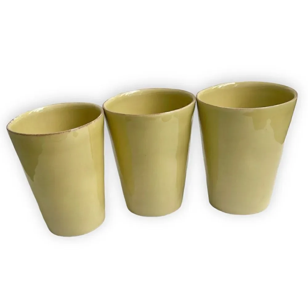 Crate&Barrel Marin Green Coffee Cup Mug Set of 3